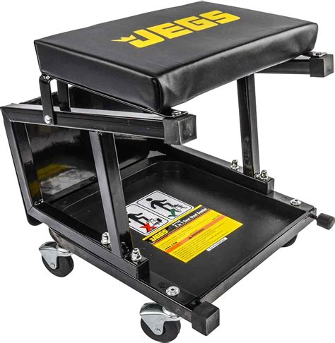 JEGS Mechanic Chair & Step Stool on Wheels [300 lb. Capacity]